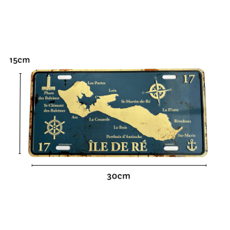 Metal wall plaque – Map of Île de Ré