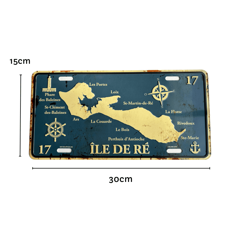 Metal wall plaque – Map of Île de Ré