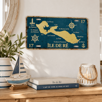 Metal wall plaque – Map of Île de Ré