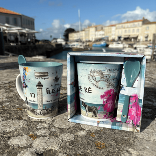 Mug conique avec cuillère - Île de Ré