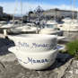 Bol personnalisé prénom peint à la main - L'âne en culotte bleu de l'Île de Ré - Faïencerie de Pornic