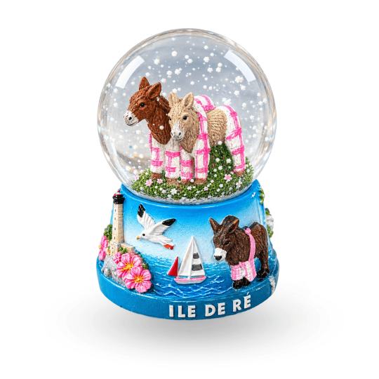 Boule à neige de l'Île de Ré – Les ânes en culotte