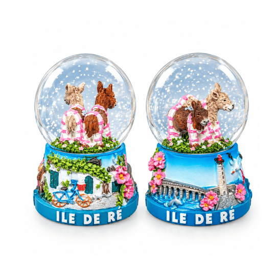 Île de Ré snow globe – Donkeys in trousers