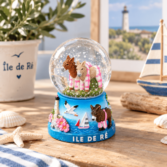 Boule à neige de l'Île de Ré – Les ânes en culotte